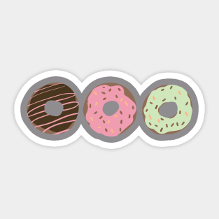 Cute Donuts Glaze Sprinkles Pink Chocolate Green Sticker